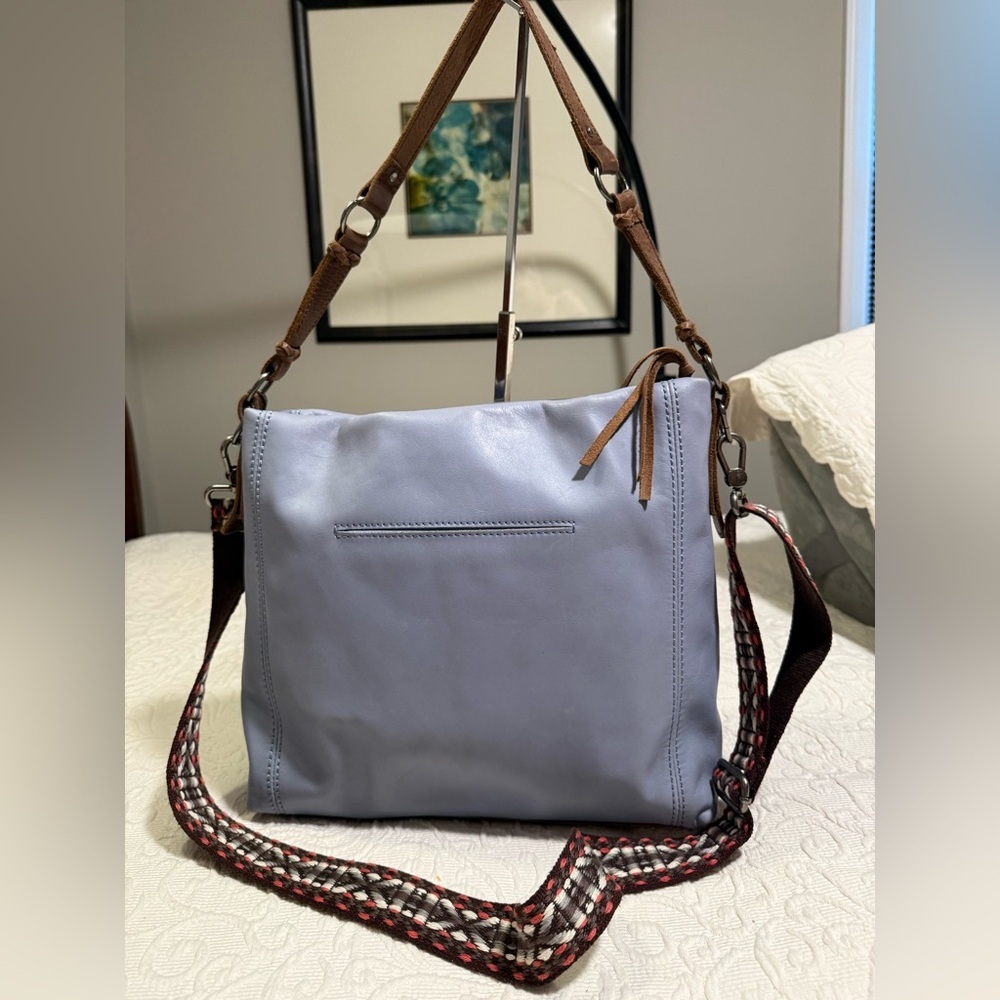 The Sak Light Blue Crossbody Bag with Brown Accents - Picture 2 of 6